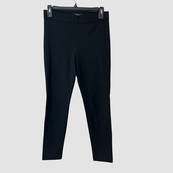 Theory Black Pull On Legging in Stretch Knit Ponte Pants S ($195) - Picture 1 of 7